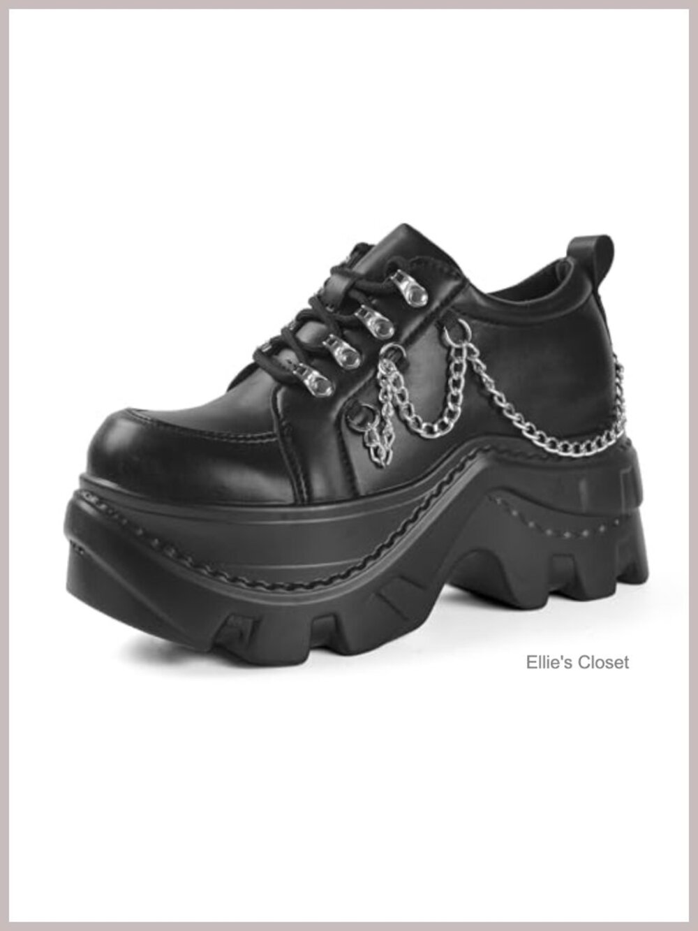 Women's Platform Sneakers Faux Leather Chunky Wedge Lace-Up Y2K Casual Shoes